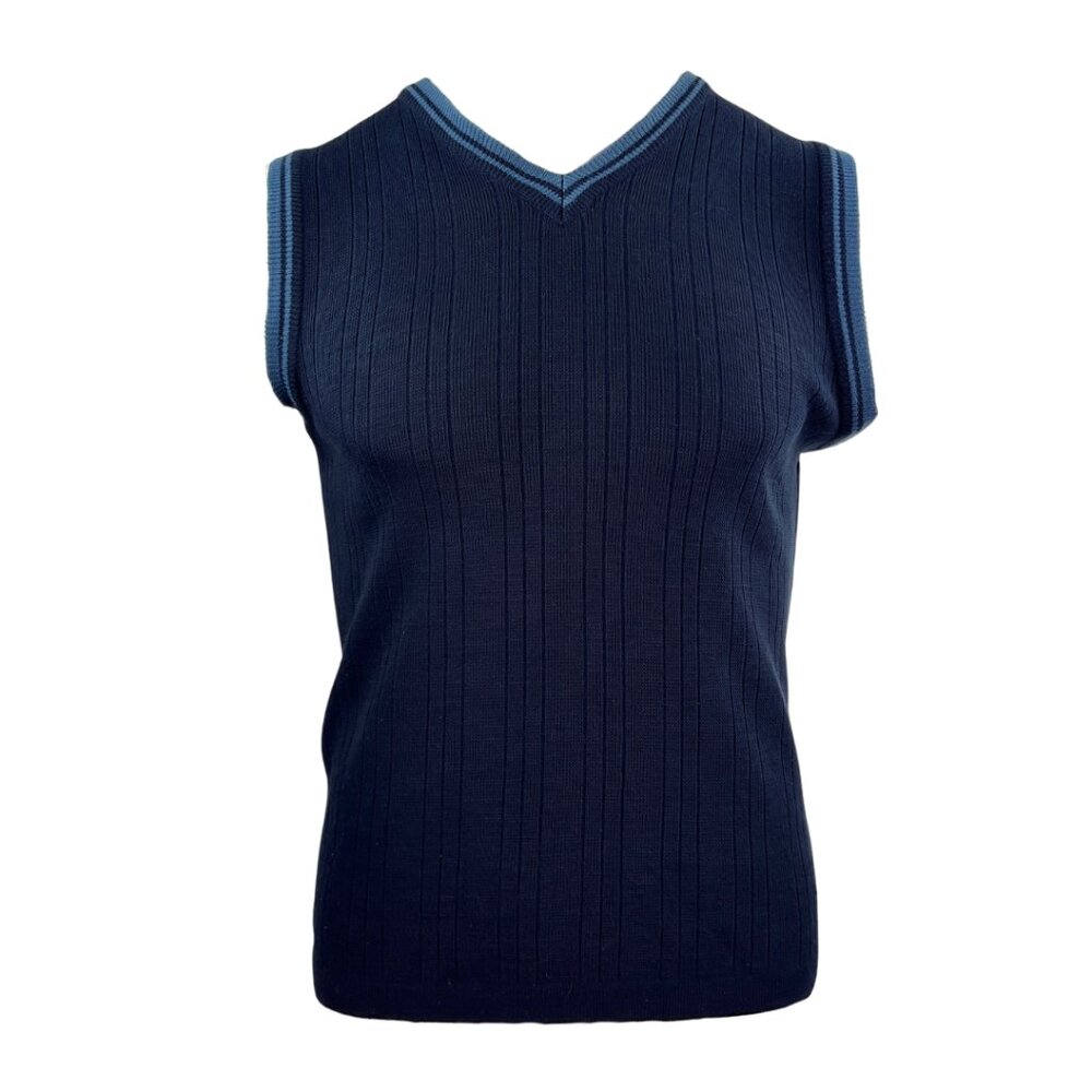 Point Zero Navy Blue Sleeveless Sweater Vest
